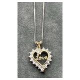 SS 14" chain w/Love heart charm   1.1g