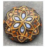 vintage handmade folk art carved wood floral