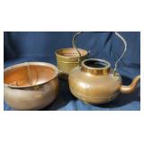 Copper & Brass Decorative Vessels ï¿½ 3 Piece Lot