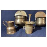 Brass Wall Pockets, Mortar & Cup Group