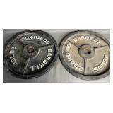 2 Cap 45 lb Olympic Weight Plates