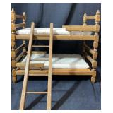 Wooden Doll Bunk Bed w/ Ladder & Mattresses