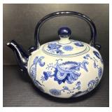Blue White Floral Ceramic Teapot by Pier1