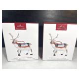 Hallmark (2) Father Christmas's Reindeer Ornaments