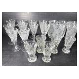 Vintage Cut Glass Small Cordial Glasses