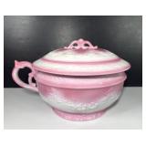 Antique WH Grindley Pink Lidded Chamber Pot