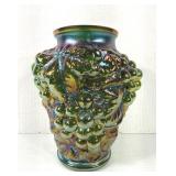 Fenton Carnival Glass Grape Pattern Vase