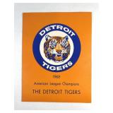 1968 Detroit Tigers AL Champs Dinner Program