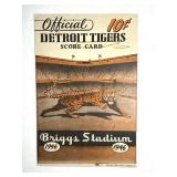 1946 Detroit Tigers Score Card Briggs Stadium