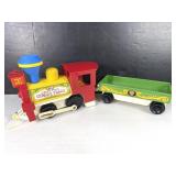 1973 Fisher Price Circus Train & Green Freight Car
