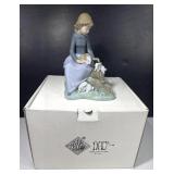Nao by Lladró Girl With Rabbits Porcelain