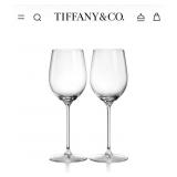 New Tiffany Crystal Wine Glass Pair