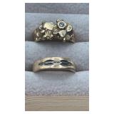 14K gold rings. Size 7.5. 6.8g