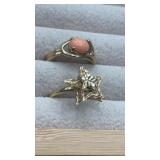 14k gold rings. Size 7. 5.9g