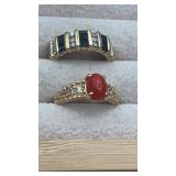 14k gold rings.  Size 6. 8.2g