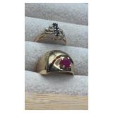 14K gold rings. Size 5. 6.6g