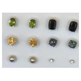 Collection of pierced stud earrings