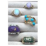 Colorful ring collection.   Size 5