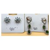 Pierced gemstone earrings stamped 925