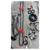 Black white & red jewlery collection.  Earrings