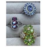 925 silver. Size 6 rings. 15g