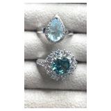 925 silver rings.  Size 6. 9.7g