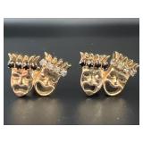 Swank Comedy & Tragedy Theatre Mask Cufflinks