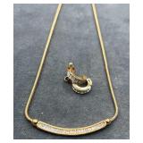 Necklace & small hoop set. 14ï¿½ necklace