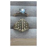 14K gold rings. Size 5. 4.9g