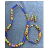 African inspired jewelry set. 16ï¿½ necklace,