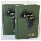 Antique 1890 In Darkest Africa Volumes 1 & 2 Books