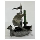 Viking Longship Metal Candle Holder