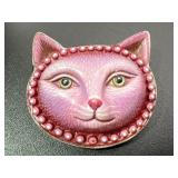 Sergio Bustamante Sterling Silver 3D Cat Pendant