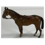 Mini Bronze Horse Figurine With Bridle Cast Metal