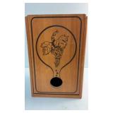 Vintage Wooden Wine Cork Collection Box 8.5x12.5x8