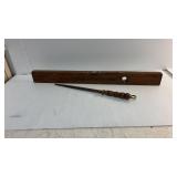 Wooden Level & Sharpening Steel 19&30ï¿½