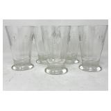 Vintage Fleur-de-Lis Embossed Drinking Glass Set