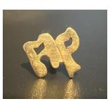 Gold 14K Monogram AP Pin