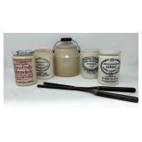 Antique Stoneware Marmalade Jars & Crock Lot