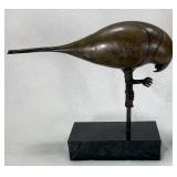 Bronze Parrot Sculpture Marble Base