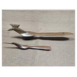 Carved Wooden Bird Form Statues