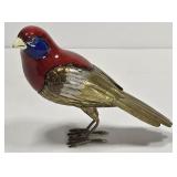 Glass and Metal Pheasant Figurine