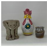 Vintage Pottery Animal & Character Planter Lot