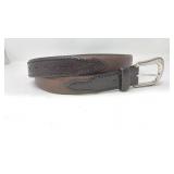 Tooled Western Leather 48ï¿½ Belt with Engraved
