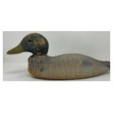Hand-Carved Wooden Duck Decoy 14x7