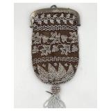 19th Century Antique Micro Beaded Miser Coin Purse