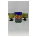 Art Glass Vessels with Millefiori Design 4-4.5ï¿½