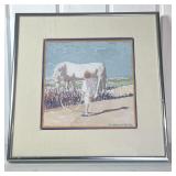 Signed Bob Morgan Original Horse & Rider Art Work