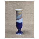 Tall Blue Drip Glaze Pottery Vase