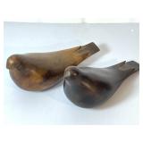 MCM Style Minimalist Wood Carved Birds
